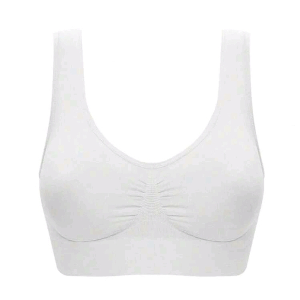 White Wireless/Seamless/Padless Wide Comfort Strap Bra